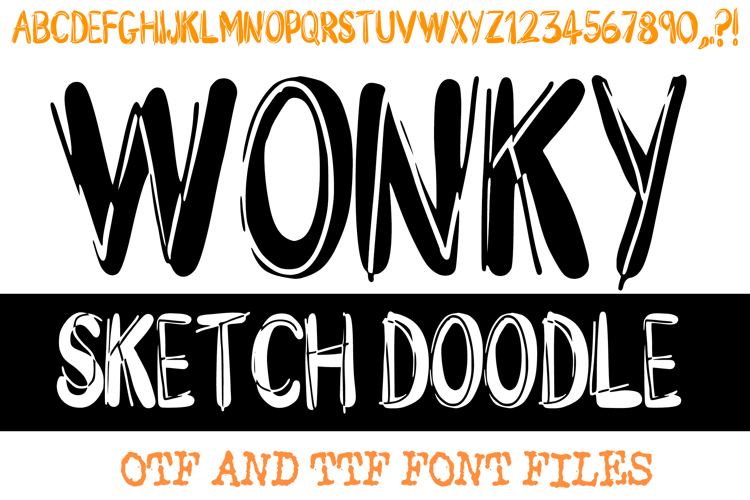 Wonky Sketch Doodle Cartoon Lettering ABC Font Typeface OTF