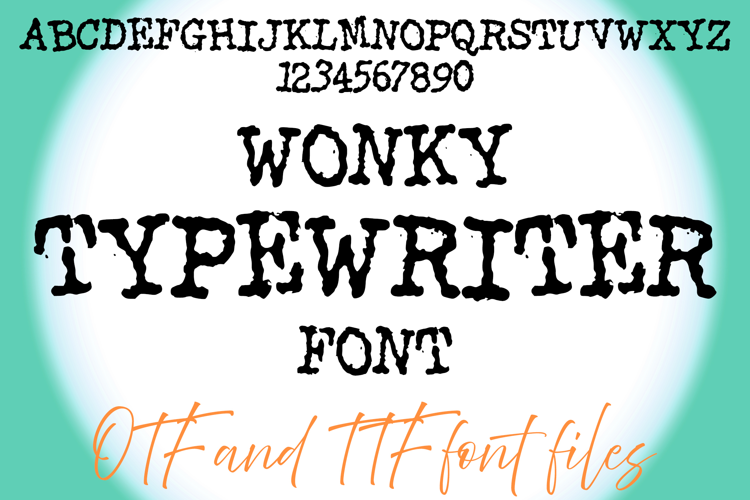 Wonky Typewriter Lettering ABC Text Font Typeface OTF Type