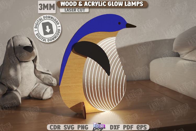 Wood & Acrylic Glow Lamp Laser Cut|Home Décor|Table Led Lamp