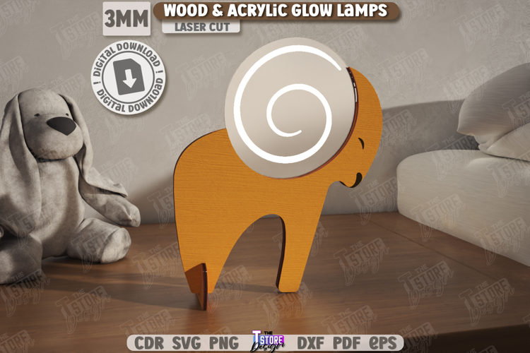 Wood & Acrylic Glow Lamp Laser Cut|Home Décor|Table Led Lamp