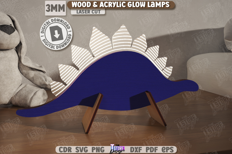 Wood & Acrylic Glow Lamp Laser Cut|Home Décor|Table Led Lamp