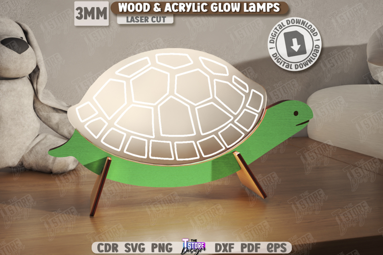 Wood & Acrylic Glow Lamp Laser Cut|Home Décor|Table Led Lamp