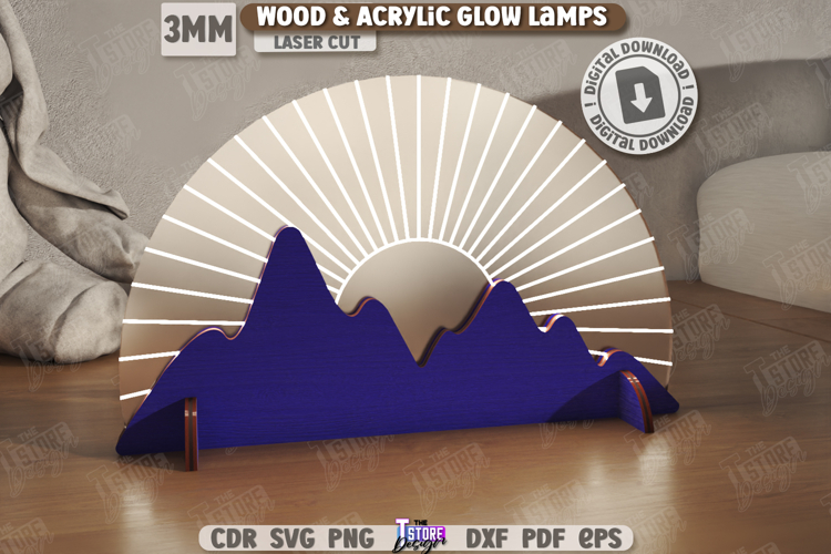 Wood & Acrylic Glow Lamp Laser Cut|Home Décor|Table Led Lamp