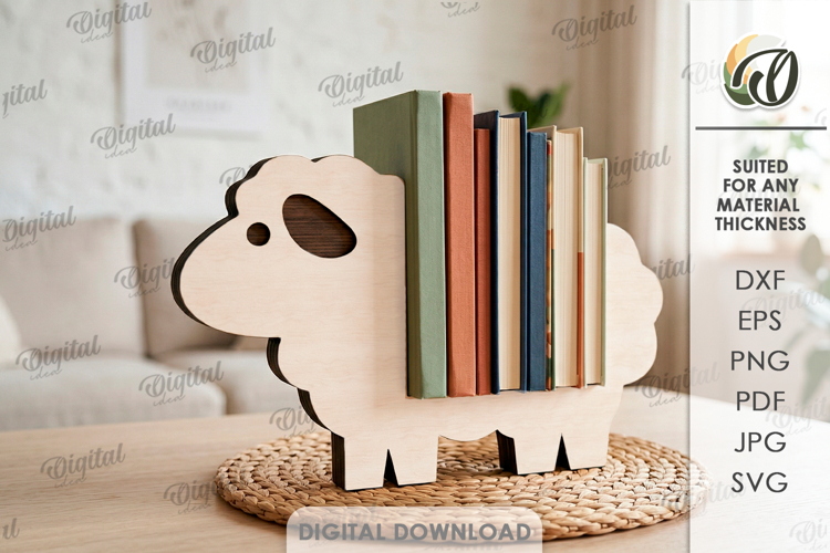 3D Book Holder Laser Cut. Sheep stand SVG