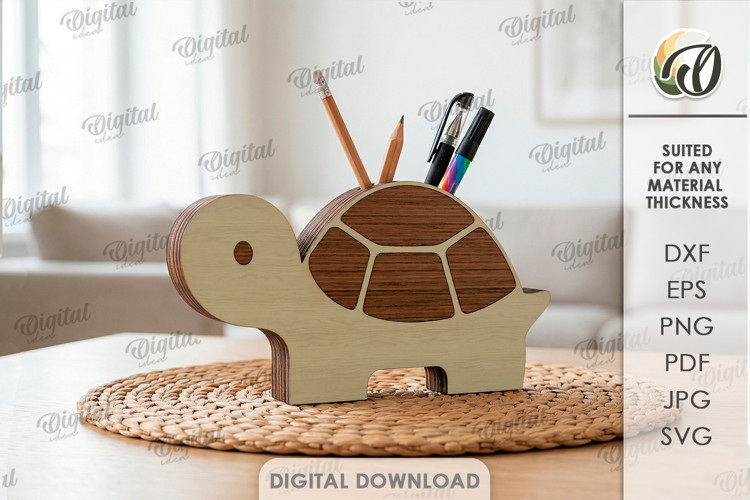 3D Book Holder Laser Cut. Turtle stand SVG
