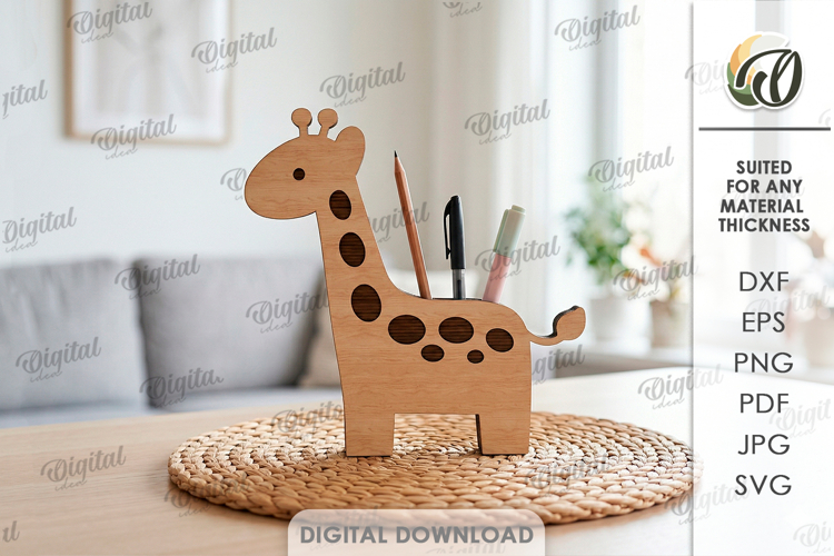 3D Book Holder Laser Cut. Giraffe stand SVG