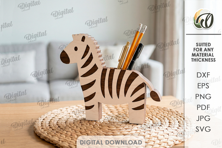 3D Book Holder Laser Cut. Zebra stand SVG