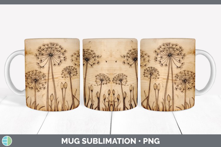 GorgeousPyrographic Alliums Mug Wrap design.