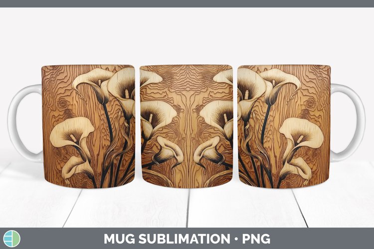 GorgeousPyrographic Calla Lilies Mug Wrap design.