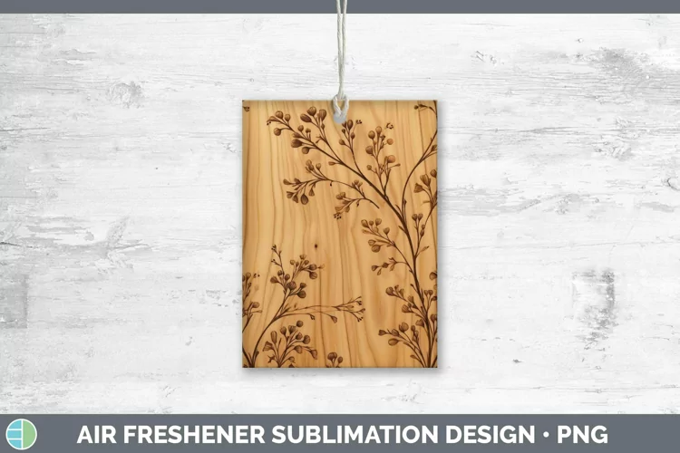 Wood Burned Flowers Acacia Air Freshener Sublimation Car Fre