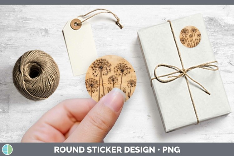 GorgeousWood Burned Flowers Stickers design.