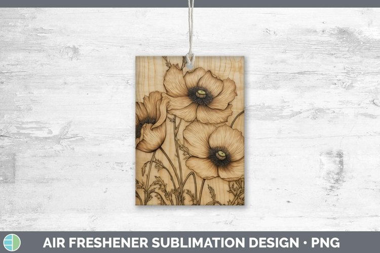 GorgeousWood Burned Flowers Air Freshener design.