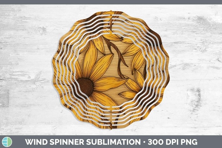 GorgeousWood Burned Flowers Wind Spinner design.