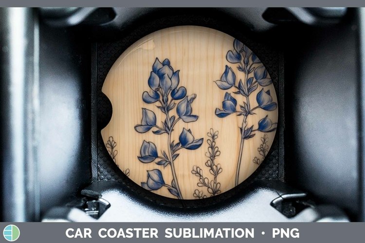 GorgeousWood Burned Flowers Car Coaster design.