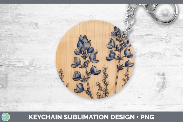 GorgeousWood Burned Flowers Keychain design.