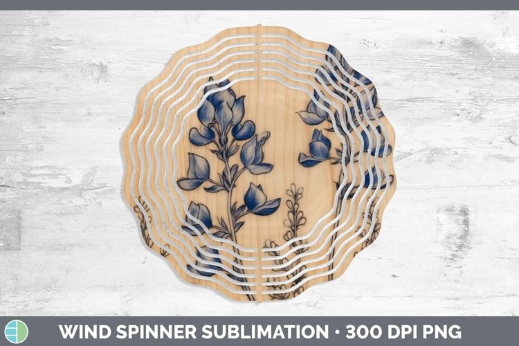 GorgeousWood Burned Flowers Wind Spinner design.