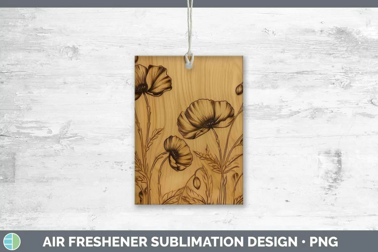 Wood Burned Flowers Buttercup Air Freshener Sublimation Car