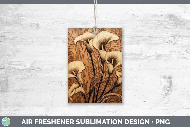 GorgeousWood Burned Flowers Air Freshener design.