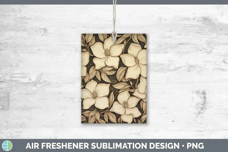 Wood Burned Flowers Gardenia Air Freshener Sublimation Car F
