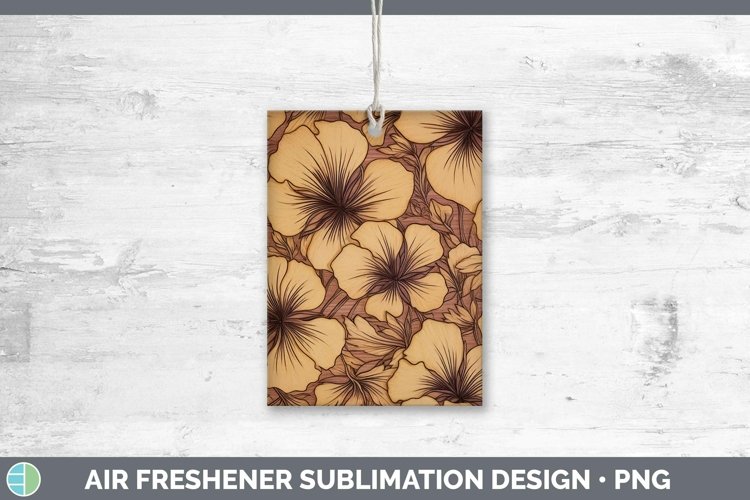 GorgeousWood Burned Flowers Air Freshener design.