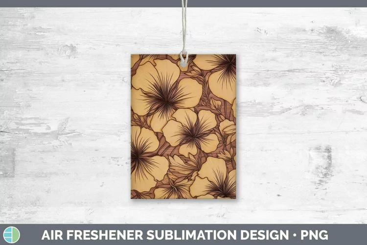 Wood Burned Flowers Petunia Air Freshener Sublimation Car Fr