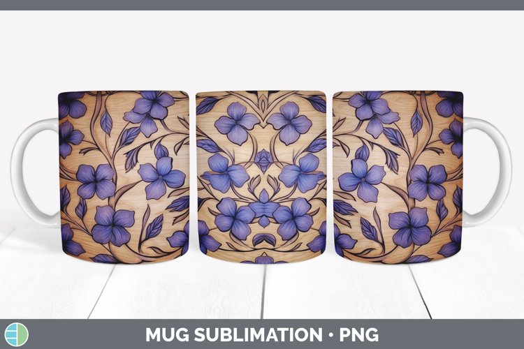 GorgeousPyrographic Periwinkles Mug Wrap design.
