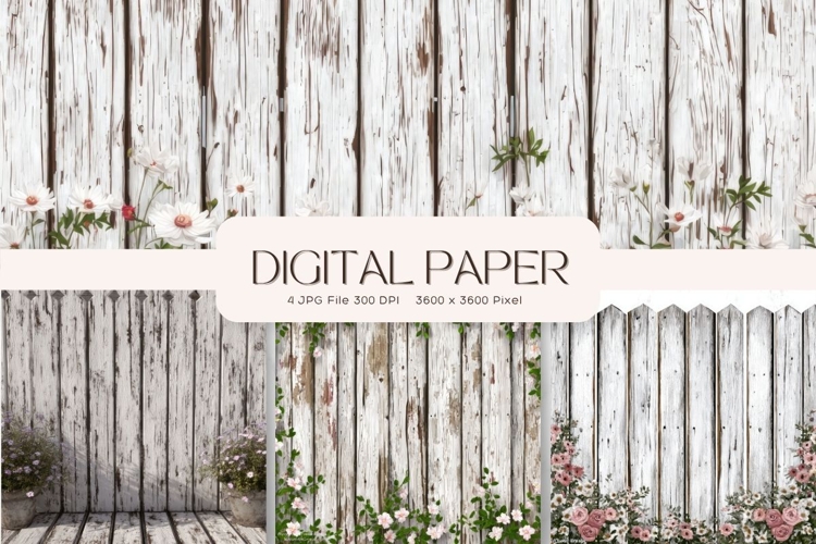 Wooden Floral Background Wood Flower Vintage Wallpaper_2