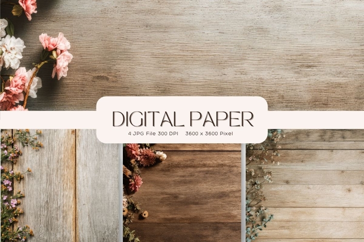 Wooden Floral Background Wood Flower Vintage Wallpaper_5