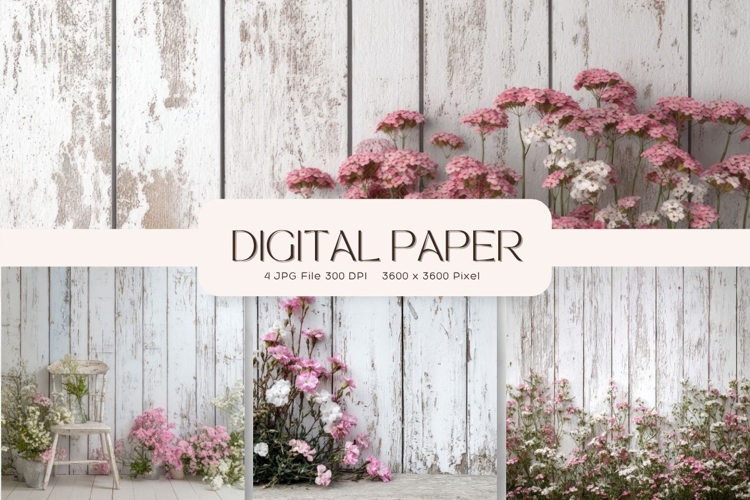 Wooden Floral Background Wood Flower Vintage Wallpaper_3