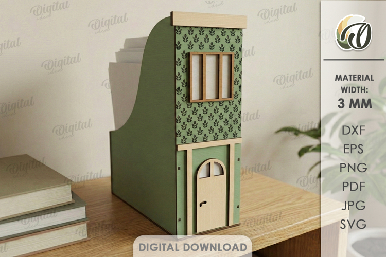 3D House Office Organizer Laser Cut. Desk Organizer SVG