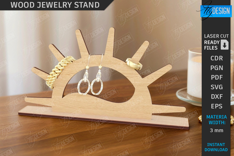 Modern Jewelry Stand Laser Cut |Earrings Display Card| Craft
