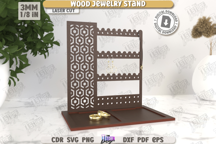 Jewelry Display Laser Cut | Jewelry Stand | Earrings Stand