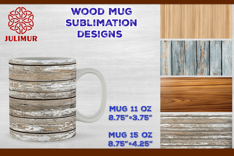 Rustic Wood Texture Mug Wrap Sublimation Design PNG
