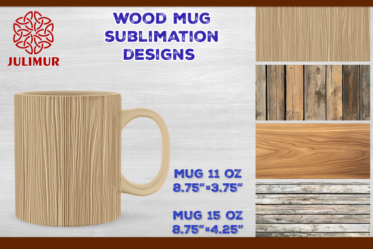 Rustic Wood Texture Mug Wrap Sublimation Design PNG