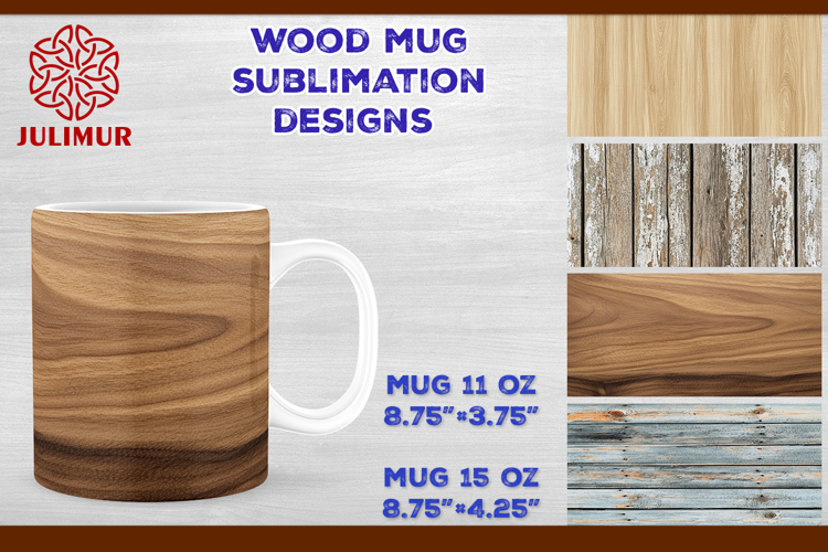 Rustic Wood Texture Mug Wrap Sublimation Design PNG