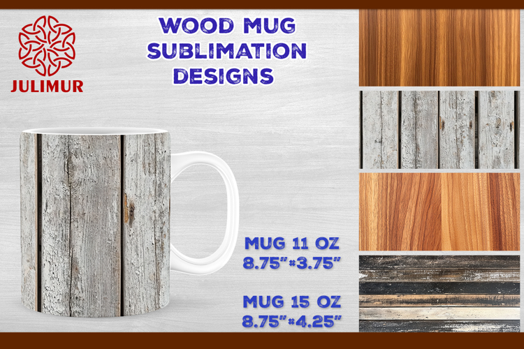 Rustic Wood Texture Mug Wrap Sublimation Design PNG