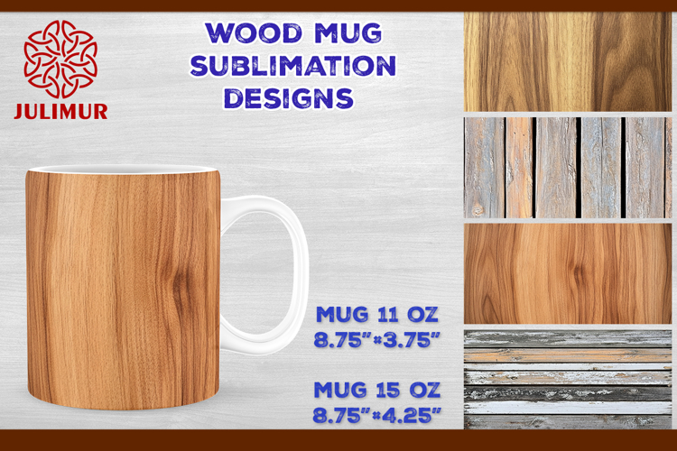 Rustic Wood Texture Mug Wrap Sublimation Design PNG