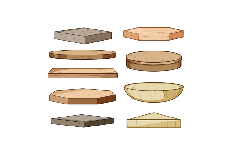 wood platform set cartoon