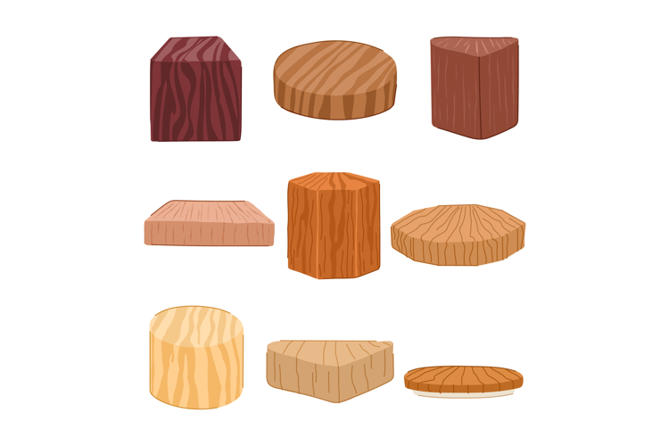 wood platform set cartoon