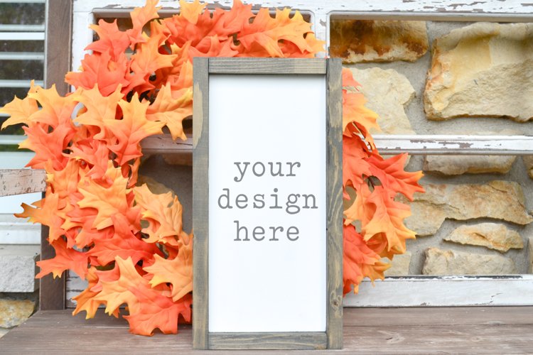 Wood Sign 6x12 Autumn Fall Mockup| Add SVG Add Sublimation