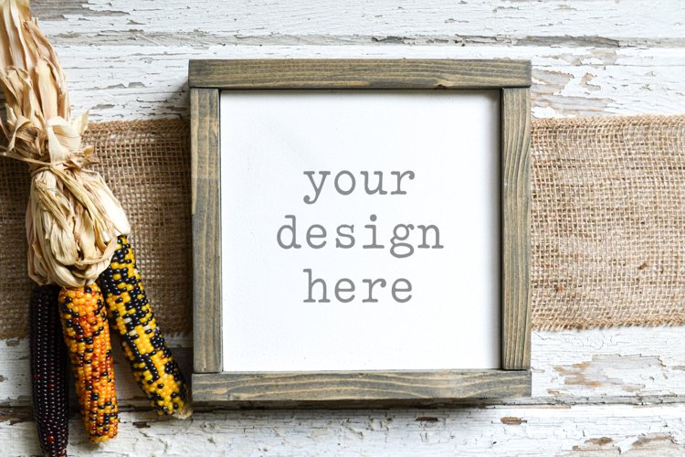 Wood Sign 8x8 Autumn Fall Mockup| Add SVG Add Sublimation