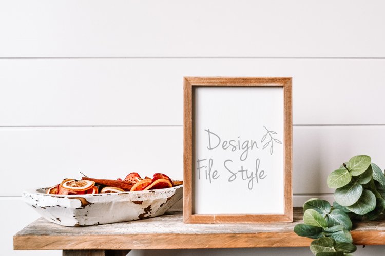 Wood Sign Mockup| Stock Photo| Flat Lay | Digital Mockup example image 1