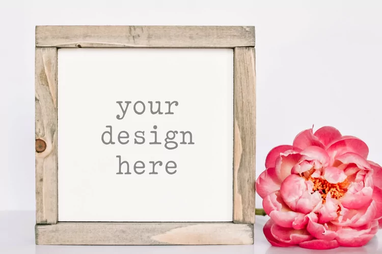 Wood Sign Mockup| Stock Photo| Flat Lay | Digital Mockup