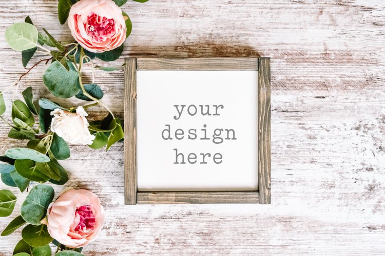 Wood Sign Mockup| Stock Photo| Flat Lay | Digital Mockup