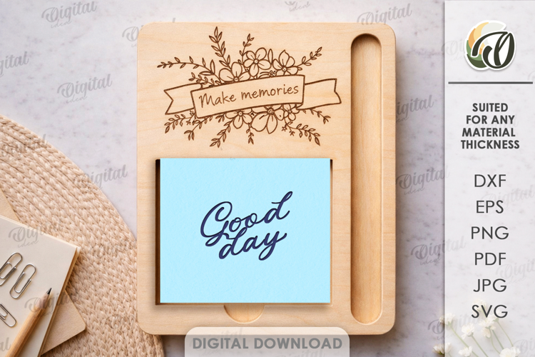 Sticky Note Holder Laser Cut. Note Pad Holder SVG