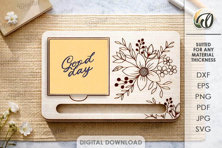 Sticky Note Holder Laser Cut. Note Pad Holder SVG