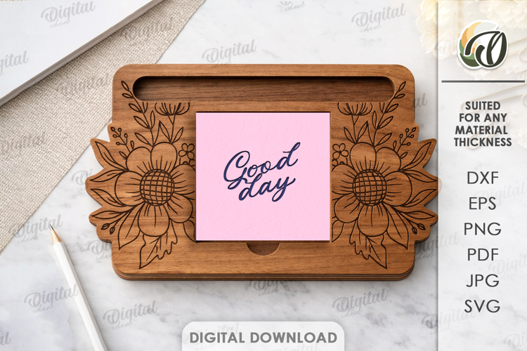 Sticky Note Holder Laser Cut. Note Pad Holder SVG