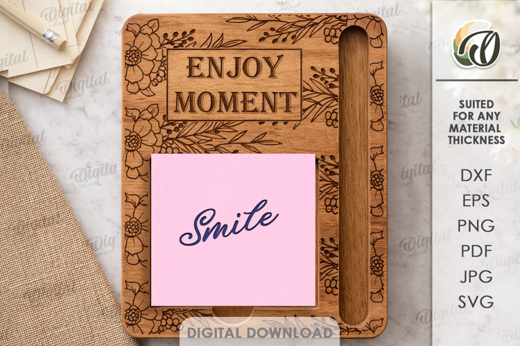 Sticky Note Holder Laser Cut. Note Pad Holder SVG
