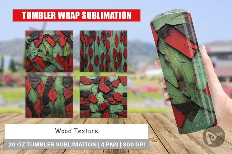 Tumbler Wrap Wood Textured