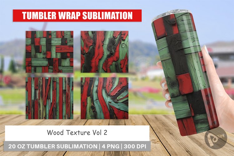 Tumbler Wrap Wood Textured